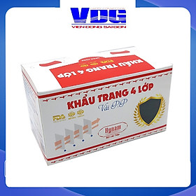 Khẩu trang y tế 4 lớp vải không dệt Hynam - (50 cái/ hộp) - Màu đen