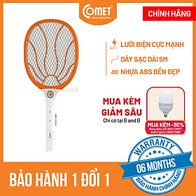 Vợt Muỗi Comet CP043 Điện Thế Mạnh Có Dây Nguồn Sạc Dài 50cm