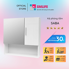 Tủ phòng tắm gỗ hiện đại SMLIFE Saba | Gỗ MDF dày 17mm chống ẩm | D55xR17xC55cm