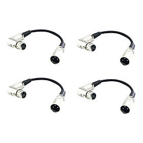 4 X Audio 7'' Patch - XLR Male to XLR Female Cables - 3' Balanced Snake Cord