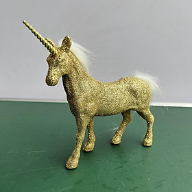 Mô hình tuần lộc đứng, ngựa 1 sừng, hươu bay phủ nhũ vàng decor trang trí Giáng sinh, treo cây thông Noel