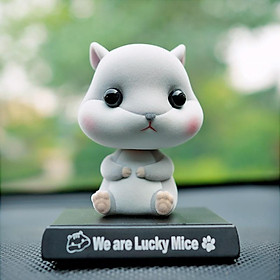 Flocking Small Hamster Shaking His Head Mouse Doll Car Ornaments Mobile Phone Holder Car Accessories Creative Cute Car Accessories