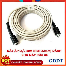Mua 10m Dây rửa xe áp lực cao 2 đầu ren 22mm