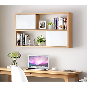 Mua Kệ Gỗ Treo Tường 2 Tầng 2 Cánh Tủ Màu Trắng và Sồi Tundo CTKT413 KT 120x65x24cm