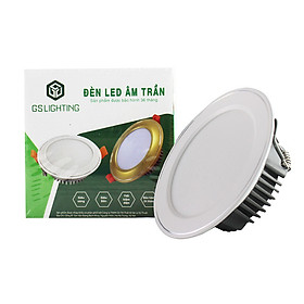 Đèn âm trần mới 8W vành trắng có chỉ - 3 màu a/s - GSATN/TC