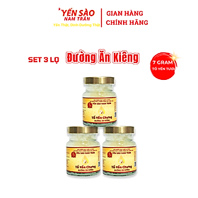Yến Sào Chưng Sẵn Đường Ăn Kiêng NAM TRÂN 7 gram Tổ Yến Tươi. Set 3 lọ Không hộp. Lọ 70 ml