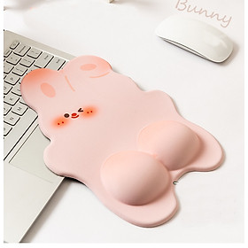 Miếng Kê Tay Bàn Phím Đệm Lót Chuột Mouse Pad Bunny Pink_ Hàng chính hãng