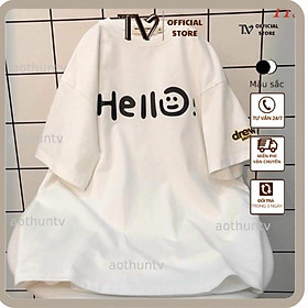 Áo thun nữ TVSTORE Áo phông Hello drew in tay H2A677 tay lỡ unisex form rộng unisex cotton mát