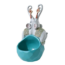 Elephant Statue Bowl Ornament Organizer Craft Creative for Office Table