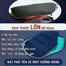 1 Tấm Bạt Đệm Miếng Phủ Trùm Lót Che Yên Xe Máy SIZE LỚN Chống Nóng Nắng Mưa 3 Lớp Cao Cấp