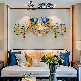 Mua Đồng hồ treo tường nghệ thuật SENCOM hình con công decor trang trí nhà cửa mã 2838- Hàng chính hãng