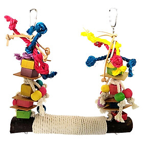 Parrot Swings Birds Chewing Toy for Finches Nest Swing Cage Hanging Toys Black