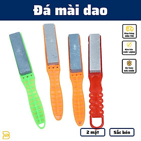Mua Đá mài dao 2 mặt đá mài bùn nhiều loại độ mịn đá tự nhiên siêu sắc có cán nhựa cầm tay và móc treo