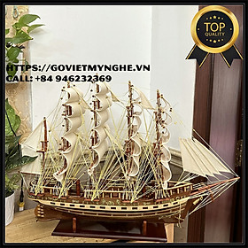 Mua  Dài 80cm  Mô hình thuyền gỗ trang trí nhà cửa - quà tặng khai trương tân gia - thuận buồm xuôi gió - France II