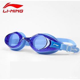 Hình ảnh Kính bơi người lớn LI-NING chống tia UV chống sương mù kèm nút bịt tai - Xanh dương - Hàng chính hãng