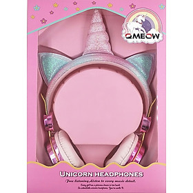QMEOW Dễ Thương Hộp Kỳ Lân Có Dây Tai Nghe Có Micro Cô Gái Con Gái Nhạc Stereo Tai Nghe Máy Tính Điện Thoại Tai Nghe Trẻ Em Quà Tặng