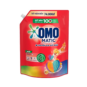 Túi Nước giặt OMO Matic Hương Cam & Hổ phách Chuyên gia giữ màu Cho máy giặt cửa trên 3.6kg