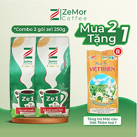 Combo 2 gói cà phê nguyên chất rang xay cao cấp ZeMor Coffee