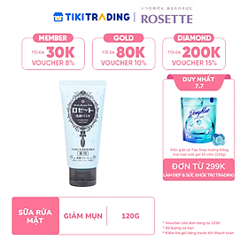 Sữa Rửa Mặt Rosette Làm Giảm Mụn Face Wash Pasta Acne Clear 120G