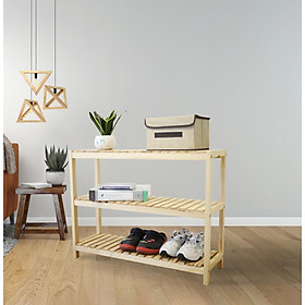 KỆ GỖ ĐA NĂNG XUẤT KHẨU 3 TẦNG SIZE 80CM - BENCH 3 FLOOR NATURAL
