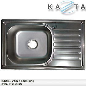 Mua Chậu rửa bát 1 hộc 1 bàn KAZTA KZ-C45 kích thước 75x45 cm-có đủ bộ xả