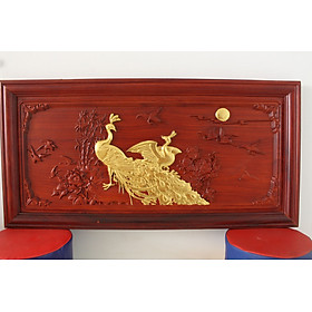 Mua Tranh gỗ Hương đỏ - Uyên Ương dài 98cm