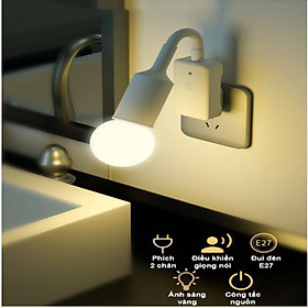 Mua Đèn ngủ thông minh điều khiển bằng âm thanh  tự sáng khi có âm thanh tiếng động  bao gồm bóng Led 220V/9W ánh sáng vàng ấm