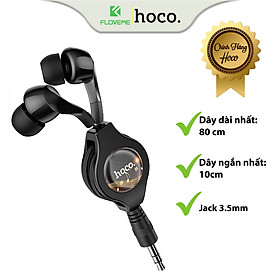 Mua Tai Nghe Dây Rút Dành Cho Hoco M68 Có Micro Đàm Thoại  Chất Âm Tốt  Gọn Nhẹ  Tự Động Rút Cáp  Thuận Tiện Mang Đi Khắp Nơi - Hàng Chính Hãng