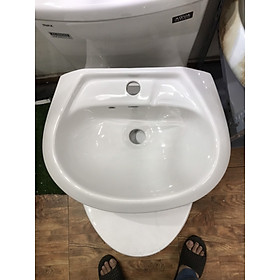 Mua COMBO Chậu rửa mặt treo tường cỡ nhỏ GL4035CS - 40x35 cm  vòi rửa mặt đồng mạ crom lanh (đẹp  nhẹ nhàng tinh tế)  chậu viền chống tràn