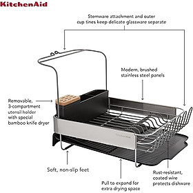 Kệ úp bát KitchenAid KEG896BXCGA màu đen hàng chính hãng