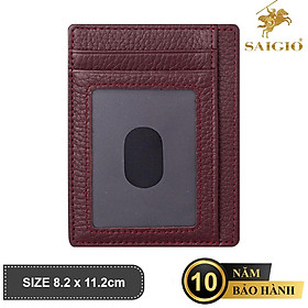 Ví Nữ Mini Đựng Thẻ ATM SLIM, Da Bò Mềm Mại PEBBLE, Kiểu Dáng Nhỏ Gọn - Tiện Dụng, Gồm 8 Ngăn Để Thẻ Và Tiền, Phong Cách Hiện Đại - Trẻ Trung – Hàng Chính Hãng SAIGIO