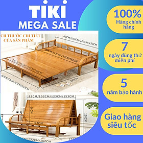 [FREESHIP + VOUCHER] Ghế Giường Sofa Tre Gấp Gọn Tiện Lợi, Sofa Giường Nguyên Liệu 100% Từ Tre Thiên Nhiên Thân Thiện An Toàn Với Sức Khỏe