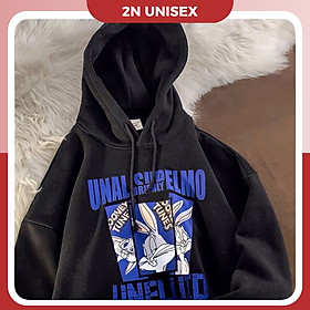 Áo khoác hoodie nỉ bông cotton dày mịn - hoodie form rộng unisex thỏ bunny