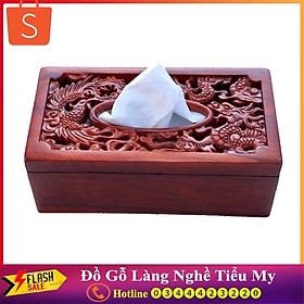 Mua Hộp đựng giấy ăn long phượng gỗ hương  sơn PU cao cấp không độc hại