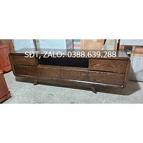 Kệ tivi Hàn Quốc gỗ sồi sơn màu óc chó