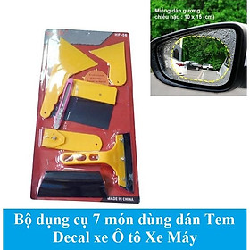 Mua Bộ dụng cụ 7 món dùng dán Tem Decal xe Ô tô Xe Máy - Tặng 1 bộ dán gương hậu