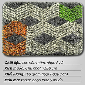 Mua Thảm chùi chân vải len siêu dày thấm hút nước tốt và có tấm nhựa TPR chống trơn trượt .Hình hoạ tiết nhiều hình lựa chọn