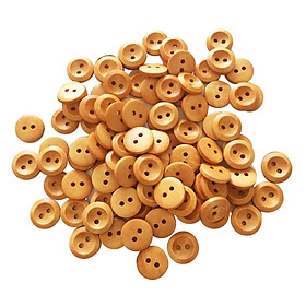 100pcs/Pack 15mm Round Vintage Wood Buttons for Sewing/Crafting/Scrapbooking