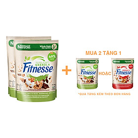 [Mua 2 Tặng 1 Bịch Granola Vị Ngẫu Nhiên 150gr] Combo 2 Bịch Ngũ cốc ăn sáng Fitnesse Granola Diêm Mạch, Hạnh Nhân & Sô Cô La (gói 300g)