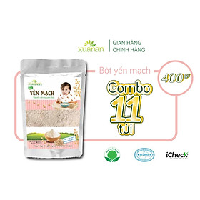 Combo 11 Túi Bột Yến Mạch Nguyên Cám Nguyên Chất Xuân An  ko đường Túi