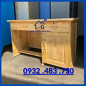 Mua Bàn làm việc văn phòng gỗ thông rộng 1m2 - màu vàng