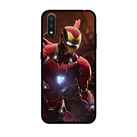 Ốp Lưng in cho Samsung Galaxy A01 Mẫu Người Sắt Nền Đỏ - Hàng Chính Hãng