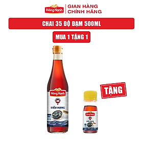 [MUA 1 TẶNG 1 35N50] Nước mắm truyền thống Phú Quốc Hồng Hạnh Siêu Hạng 35 độ đạm 500ML- Chấm, kho đúng điệu