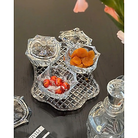 Mua COMBO KHAY BOHEMIA DIAMOND + 3 THỐ MỨT CÓ NẮP BOHEMIA Hàng chính hãng
