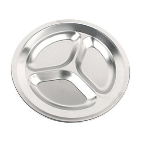 Round 201 Stainless Steel Divided Plates for Kids Picnics Portion Control