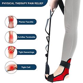 Dây đeo co giãn tập yoga Đa vòng phục hồi chức năng Dây đeo co giãn có đệm chân cho Yoga vật lý trị liệu Khiêu vũ Pilates Color: Red