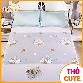 Tấm miếng lót chống thấm cho bé sơ sinh thay bỉm trải thảm nệm giường cũi 4d 4 lớp size cỡ lớn MySun