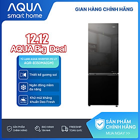 Freeship toàn quốc - Tủ lạnh ngăn đông dưới Aqua Inverter 292 lít AQR-B350MA(GM) - Bảo hành 2 năm - Hàng chính hãng