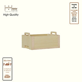 HAPPY FURNITURE , Gỗ tự nhiên , Thùng lưu trữ gỗ Plywood - GAMOR , TLT_022 , 45cm x 30cm x 22cm DxRxC