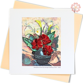 Thiệp Giấy Xoắn Nghệ Thuật - Amarylis et Arums by Georges Dufrénoy (1870 – 1943) - Decor Art - 15 x 15 - VN2XM115D45E1